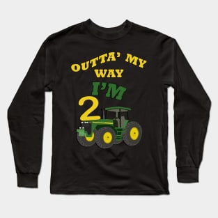 Birthday 2 Year Old Cards & Gifts Two I’m Two Tractor Birthday Party Theme Farm Long Sleeve T-Shirt